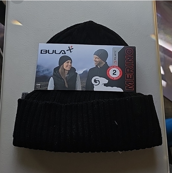 Bula Other - Bula Merino Wool blend Beanie black/Grey cap hat warm outerwear OS